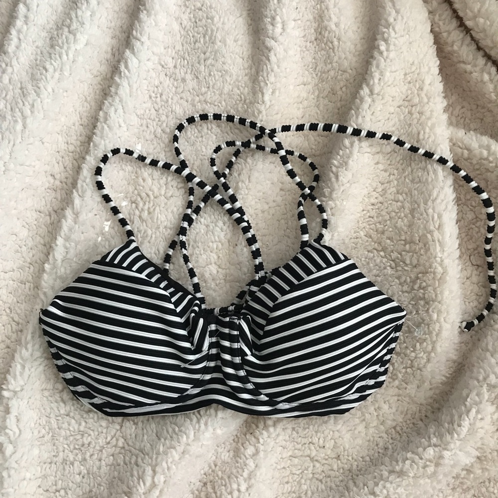 Byrds of paradise striped padded bikini top